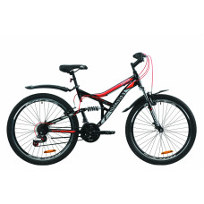 Велосипед 26" Discovery CANYON 2020 (черно-красный с серым) 