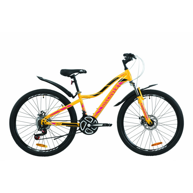 Велосипед ST 26" Discovery KELLY AM DD с крылом Pl 2020 (желто-сиреневый с черным) 