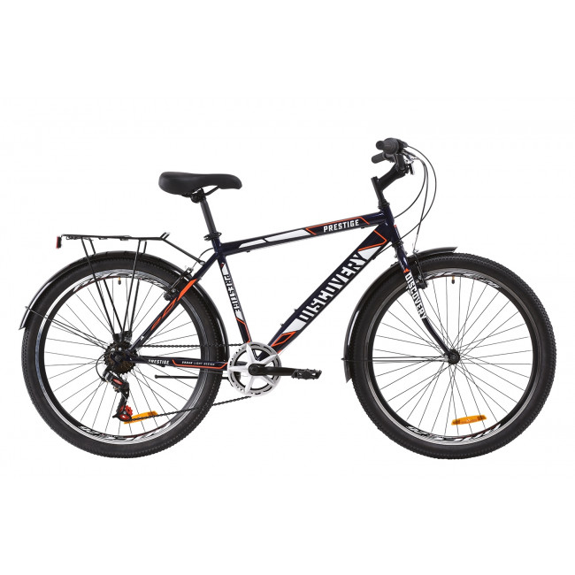 Велосипед 26" Discovery PRESTIGE MAN 2020 (сине-белый с оранжевым) 