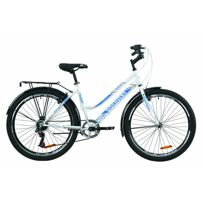 Велосипед 26" Discovery PRESTIGE WOMAN 2020 (бело-голубой) 