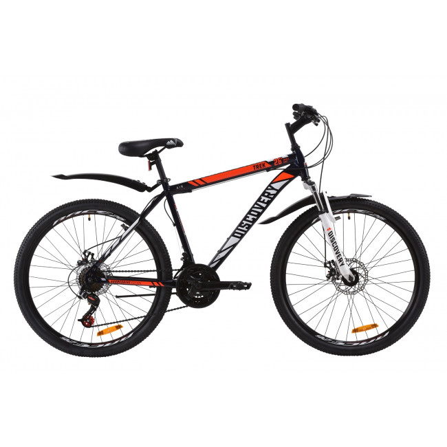 Велосипед ST 26" Discovery TREK AM DD с крылом Pl 2020 (сине-оранжевый ) 