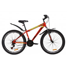Велосипед 26" Discovery TREK 2020 (красно-черный с салатовым) 