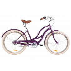 Велосипед 26" Dorozhnik CRUISE 14G планет. Al с крылом St 2019 (фиолетовый) 