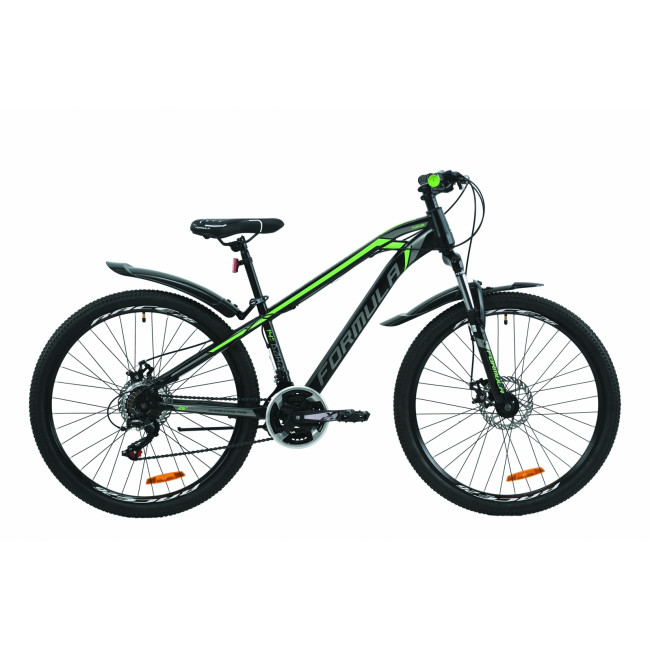 Велосипед 26" Formula DAKAR DD 2020 (черно-серый с зеленым (м)) 