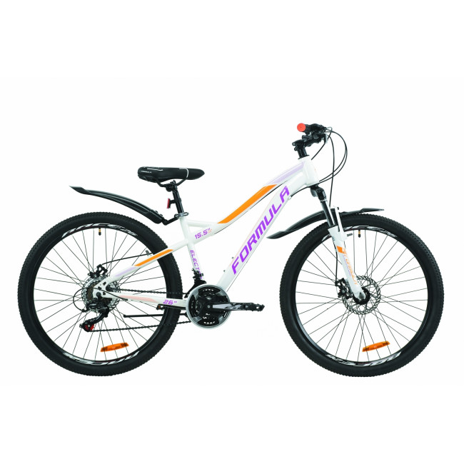 Велосипед 26" Formula ELECTRA DD 2020 (бело-фиолетовый с оранжевым) 
