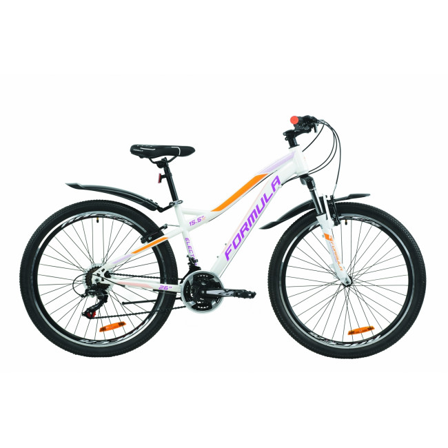 Велосипед 26" Formula ELECTRA 2020 (бело-фиолетовый с оранжевым) 