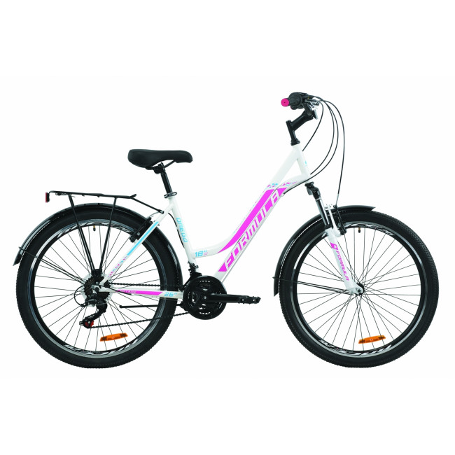 Велосипед 26" Formula OMEGA 2020 (бело-розовый с голубым) 