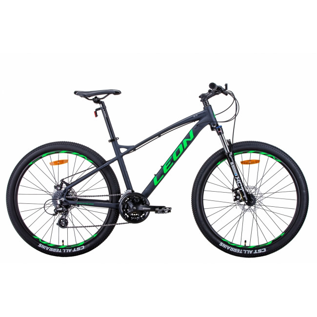 Велосипед 27.5" Leon XC-90 2021 (графитовый с зеленым (м)) 