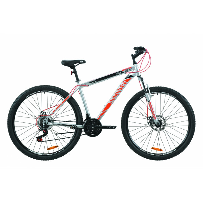 Велосипед 29" Discovery TREK DD 2020 (серый с красным) 