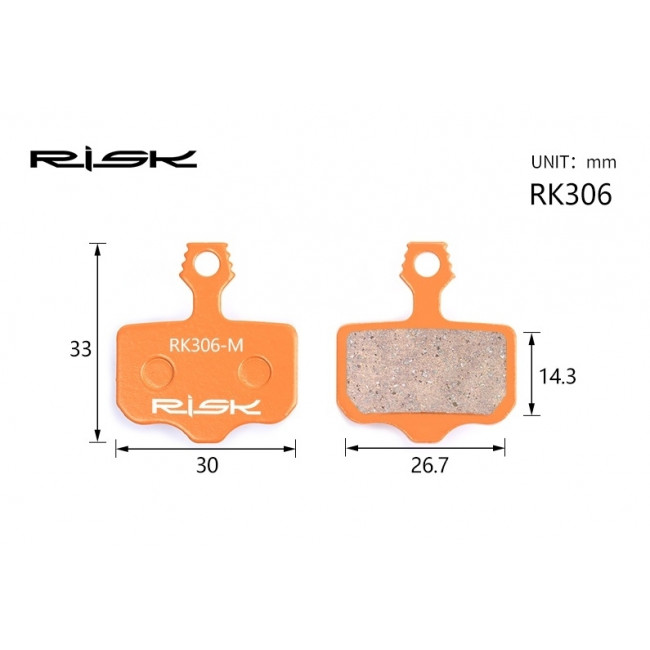 Колодки тормозные полуметалл disc RISK RK306-S AVID ELIXI/R/CR Mag /E1/E3/E5/E7/E9/XO/XX