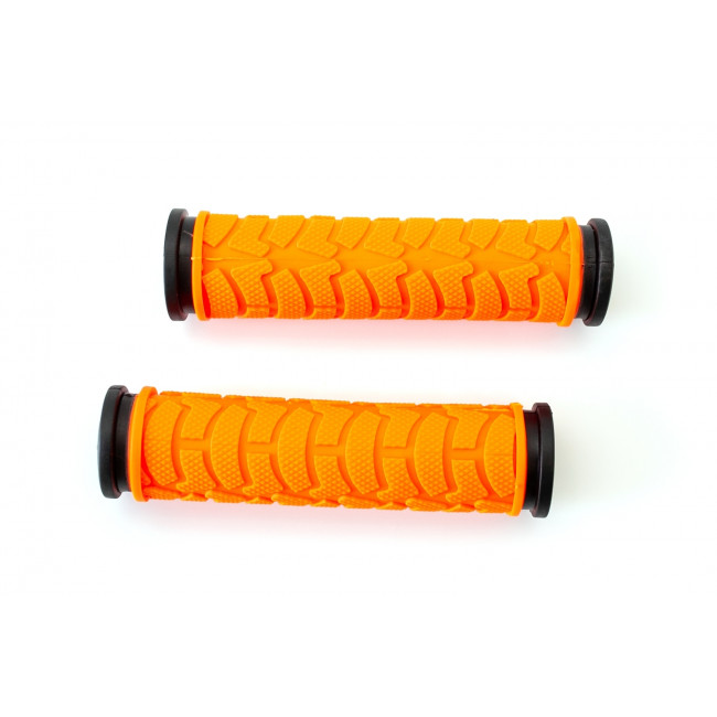 Грипсы L122мм BRAVVOS FL-424 резиновые черно-оранжевые