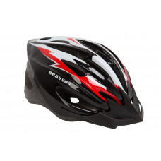 Шлем велосипедный HE 127 черно-бело-красный