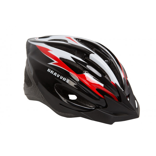 Шлем велосипедный HEL127 черно-бело-красный (L) 