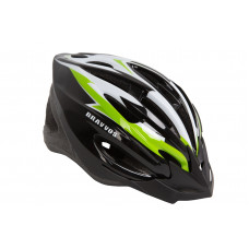 Шлем велосипедный HE 126 черно-бело-салатный (черно-бело-салатный) 