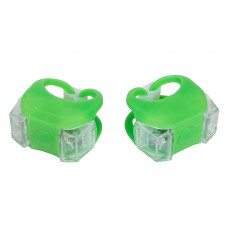 Мигалка 2шт BC-RL8002 белый+красный свет LED силиконовый (зеленый корпус) 