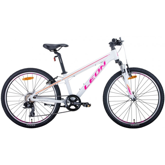 Велосипед 24" Leon JUNIOR AM 2020 (бело-малиновый с оранжевым) 