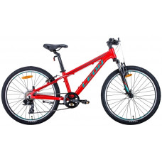 Велосипед 24" Leon JUNIOR AM 2020 (красно-бирюзовый с черным) 