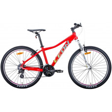 Велосипед 26" Leon HT-LADY 2020 (красный с салатовым и бирюзовым) 