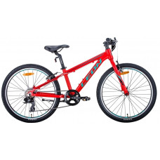 Велосипед 24" Leon JUNIOR 2020 (красно-бирюзовый с черным) 